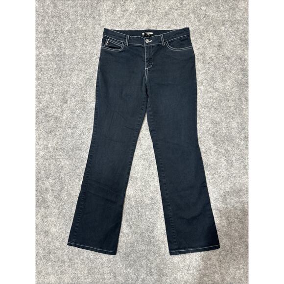 Guess Women's Bootcut Jeans Size 27 Black White Stitch Denim - Picture 1 of 9